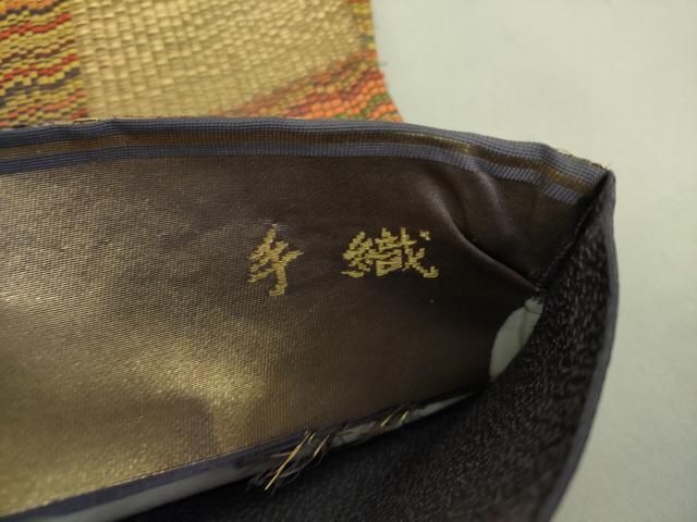 平和屋着物○西陣河村織物謹製・手織り 六通柄袋帯 唐織 ギリシャ華文