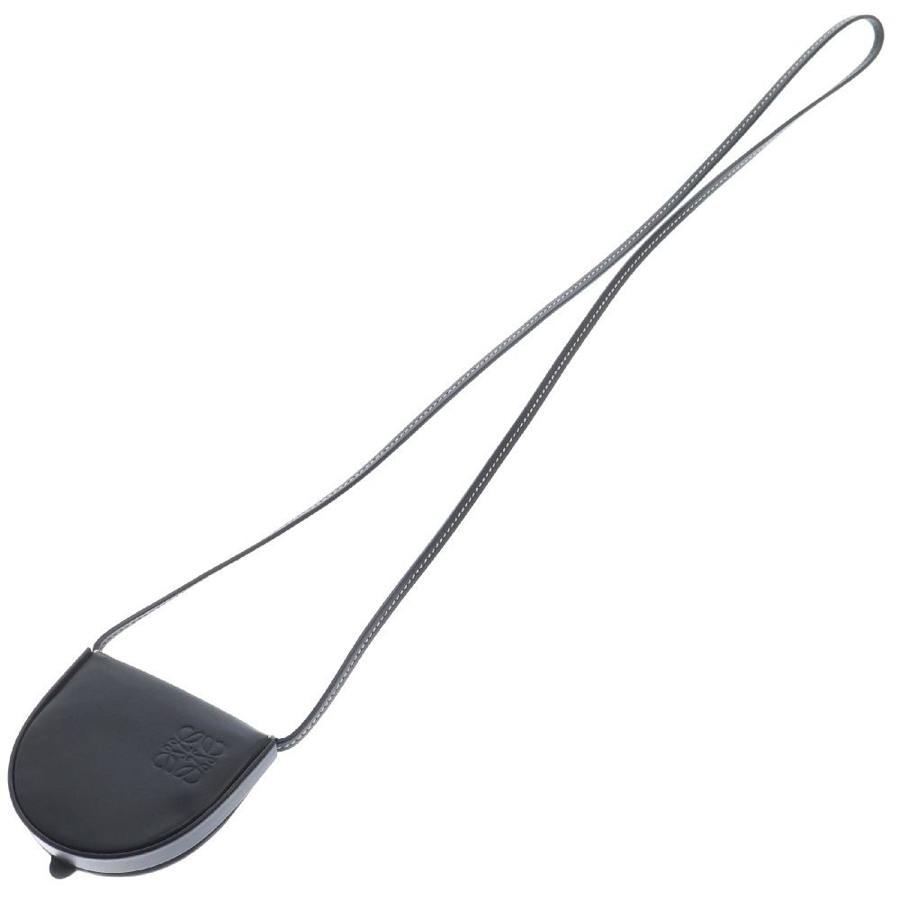 LOEWE (ロエベ) ショルダーヒールポーチ ミニ レザー コインケース ネックストラップ ブラック