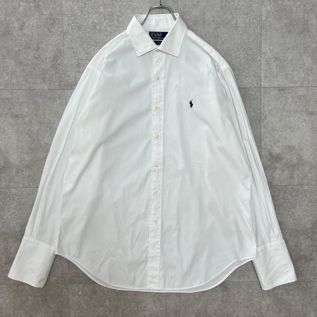 POLO ポロ　ラルフローレン　ドレスシャツ　白シャツ　長袖　古着　ビンテージ POLO ポロ ラルフローレン ドレスシャツ 白シャツ 長袖 古着
