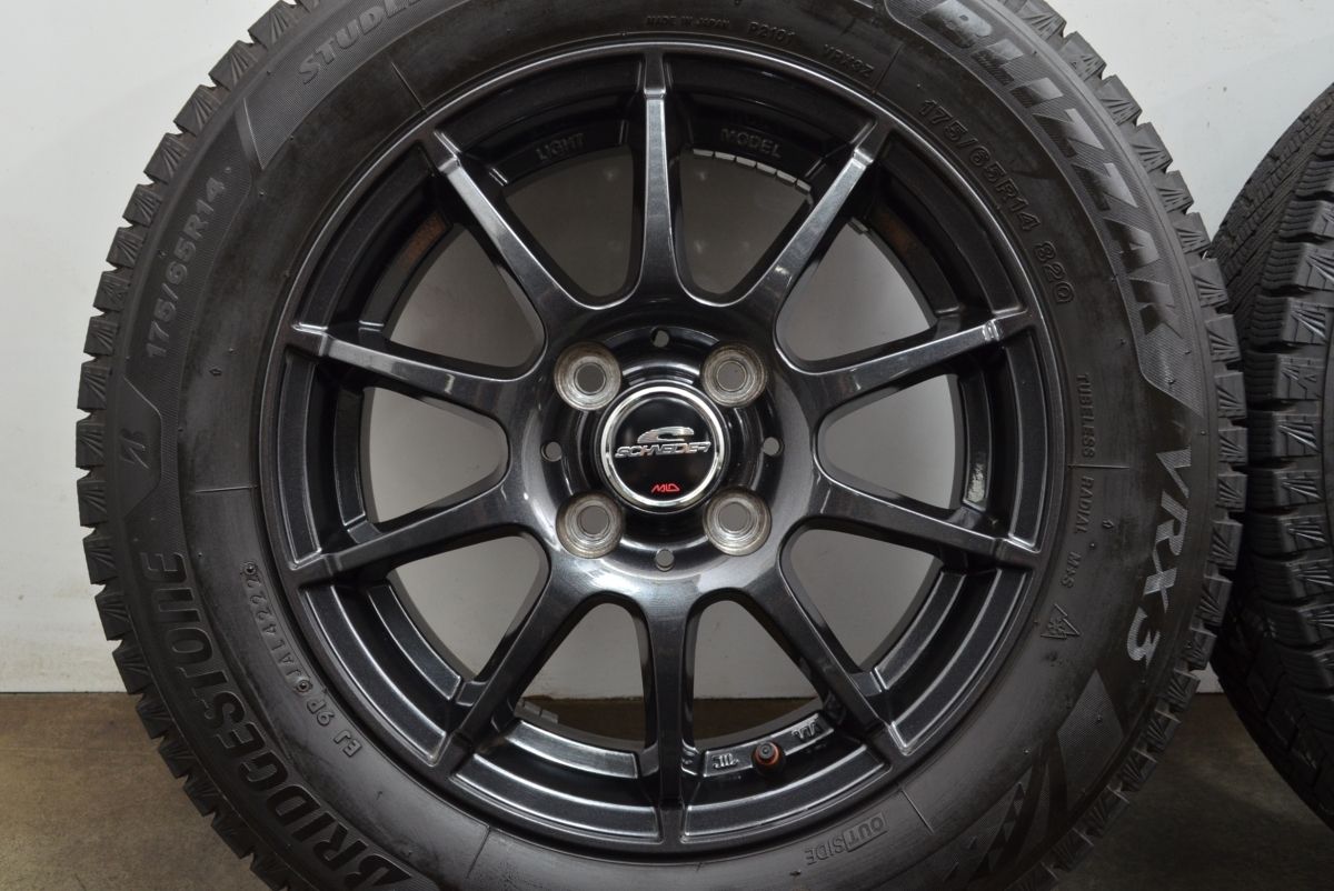 欲しい商品を賢く購入。； バリ溝 A-TECH シュナイダー 14in 5.5J 48 PCD100 ブリヂストン ブリザック VRX3 175 65R14 パッソ ヴィッツ フィット ノート