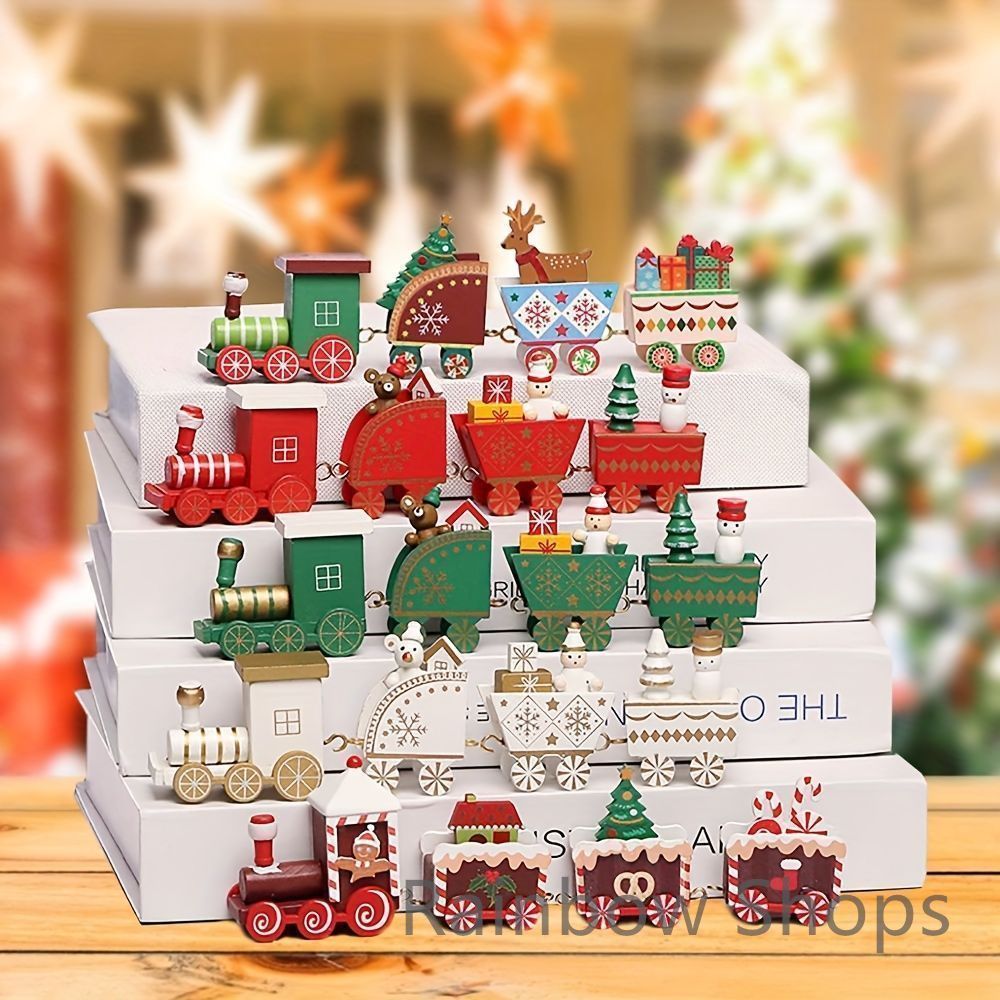 新品】オーナメント クリスマスオーナメント☆木製ミニ列車