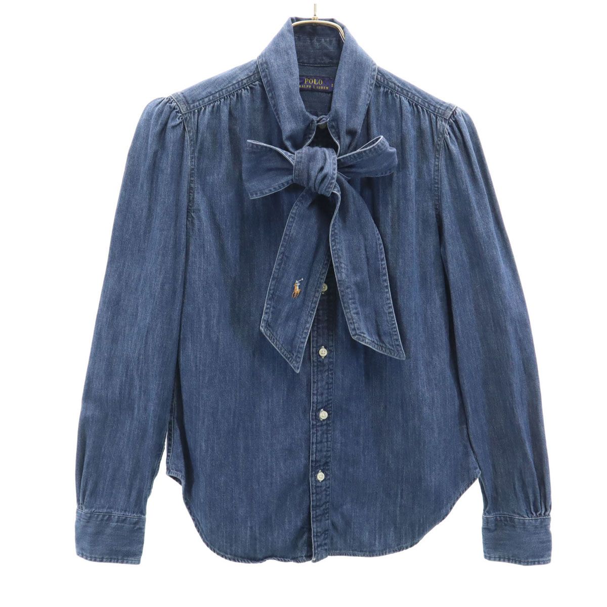 POLO RALPH LAUREN ポロラルフローレン 長袖 ボウタイ デニムシャツ 2