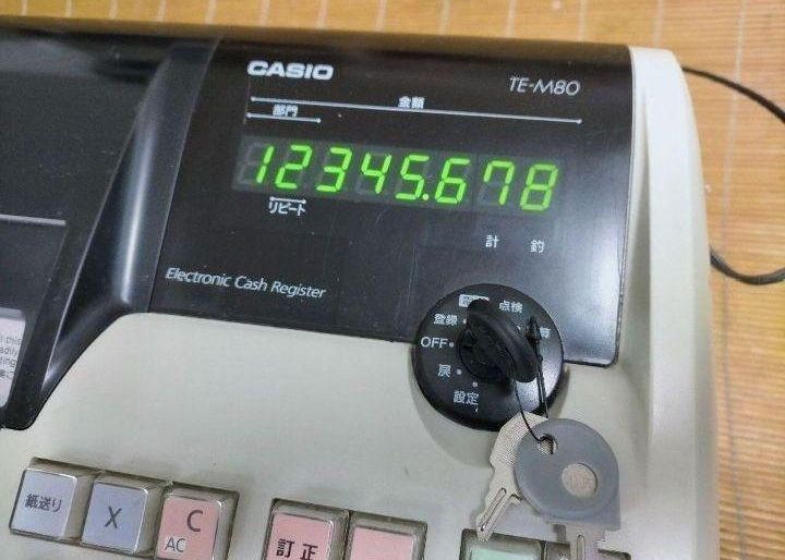 カシオレジスター TE-M80 中古品 人気機種感熱紙 送料無料