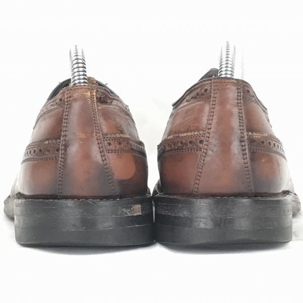 70s以前?希少ビンテージ★フローシャイムFLORSHEIM★本革/グッドイヤー製法/ロングウイングチップ【10C/27.0程度/ブラウン】◆XC-93 70s以前?希少ビンテージ☆フローシャイムFLORSHEIM☆本革/グッドイヤー
