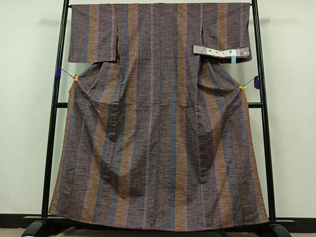 正絹　風合いのある上質なち紬お着物　袷　格子柄 正絹 風合いのある上質なち紬お着物 袷 格子柄