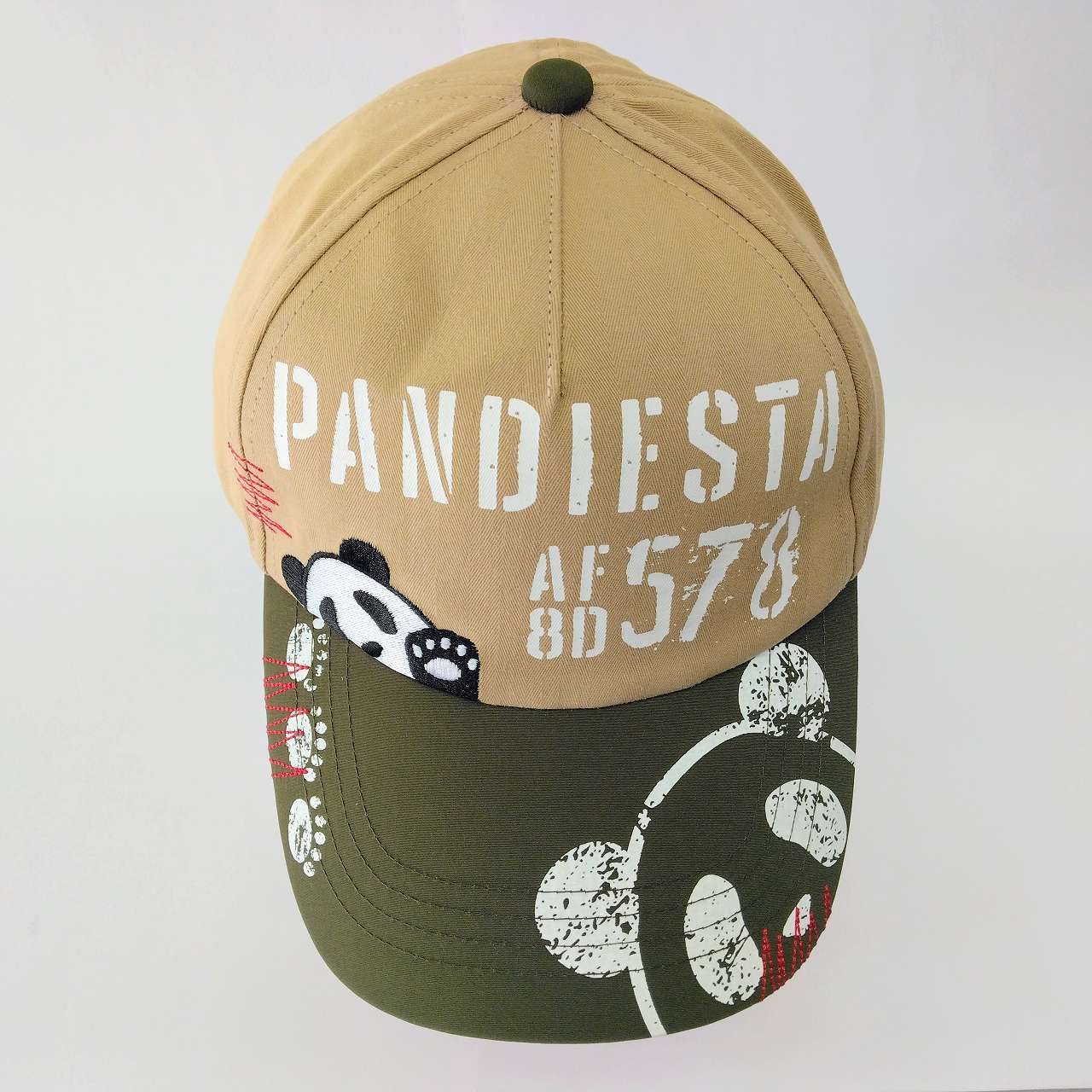 パンディエスタ帽子 ミリタリー切り替キャップ 黒×グレー - メルカリ