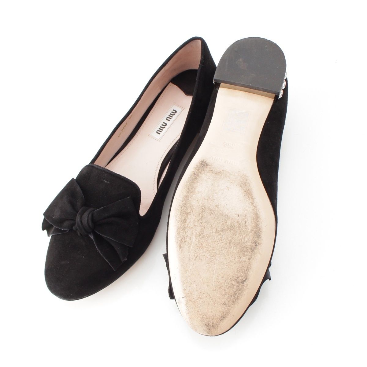 フラット パンプス ミュウミュウ MIU MIU - ミュウミュウ MIU MIU バレリーナ フラットパンプス