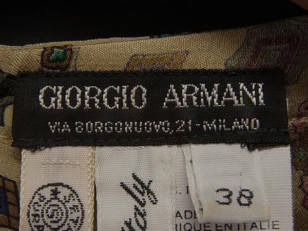美品 ジョルジオアルマーニ シルクストール パターン模様 ブラウン系 GIORGIO ARMANI ジョルジオアルマーニ ネクタイ 高級ブランド