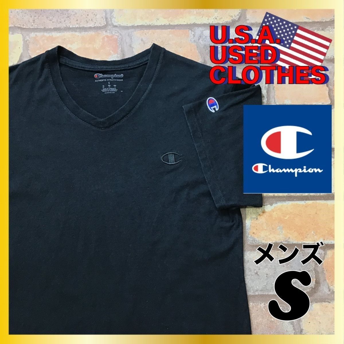 Champion AUTHENTIC』半袖Tシャツ ワンポイントロゴ 国旗 kyamch.org