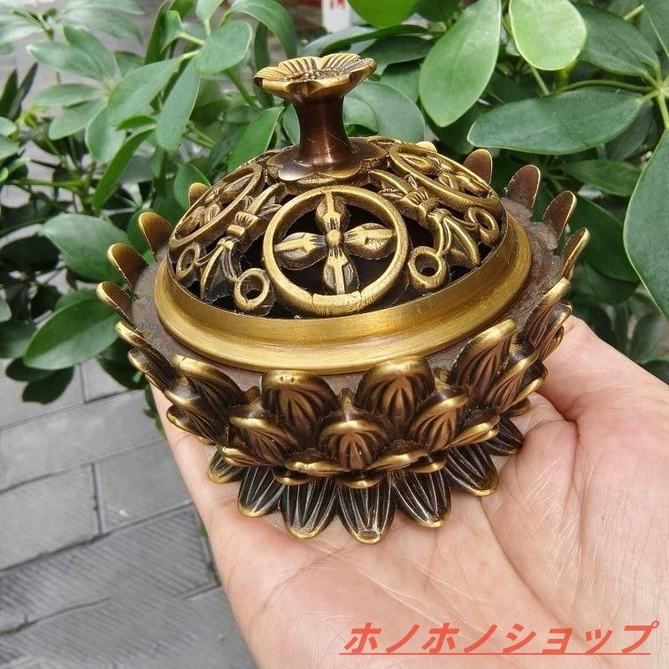 銅器 香炉 蓮華香炉 沈香檀香炉 無くなら 香道具 装飾品 工芸品 置物