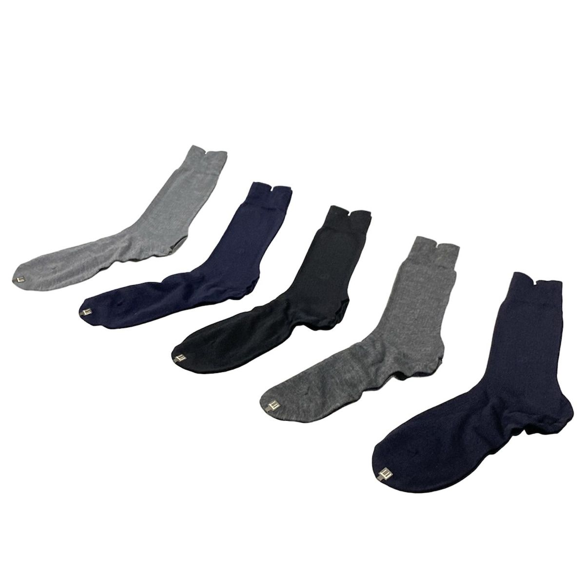 dunhill|ALFREDDUNHILL ダンヒル 小物 - 黒×グレー×ネイビー 靴下|5足セット ウール