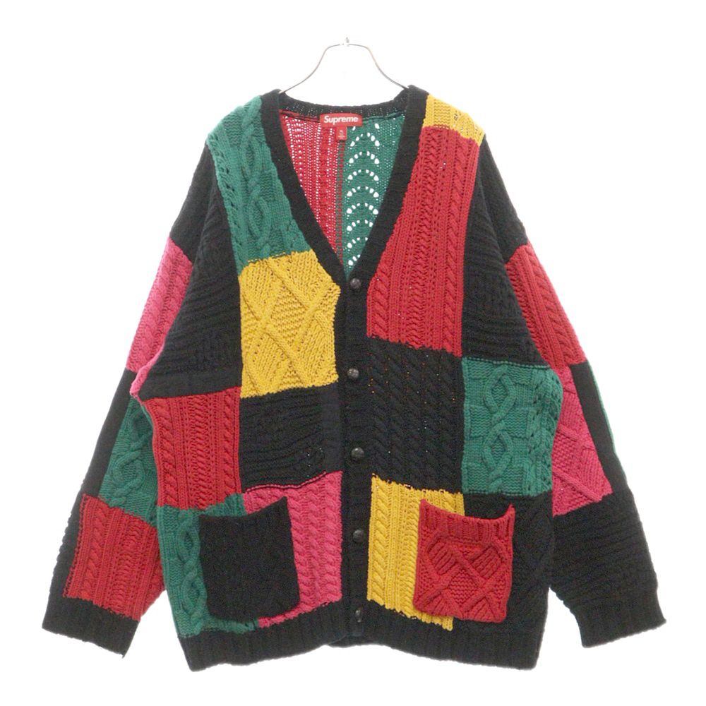 SUPREME (シュプリーム) 23AW Patchwork Cable Knit Cardigan ラスタ