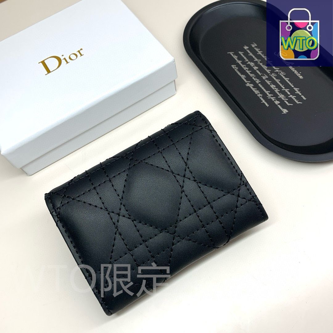 今日特価】Dior 923 ミニレディディオールウォレット, ブラック