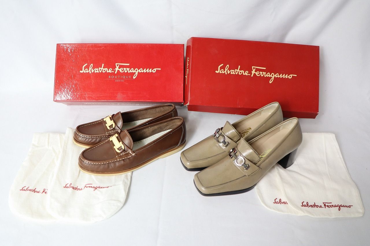 Salvatore Ferragamo フェラガモ sport ローファー チャンキーヒール 2足セット
