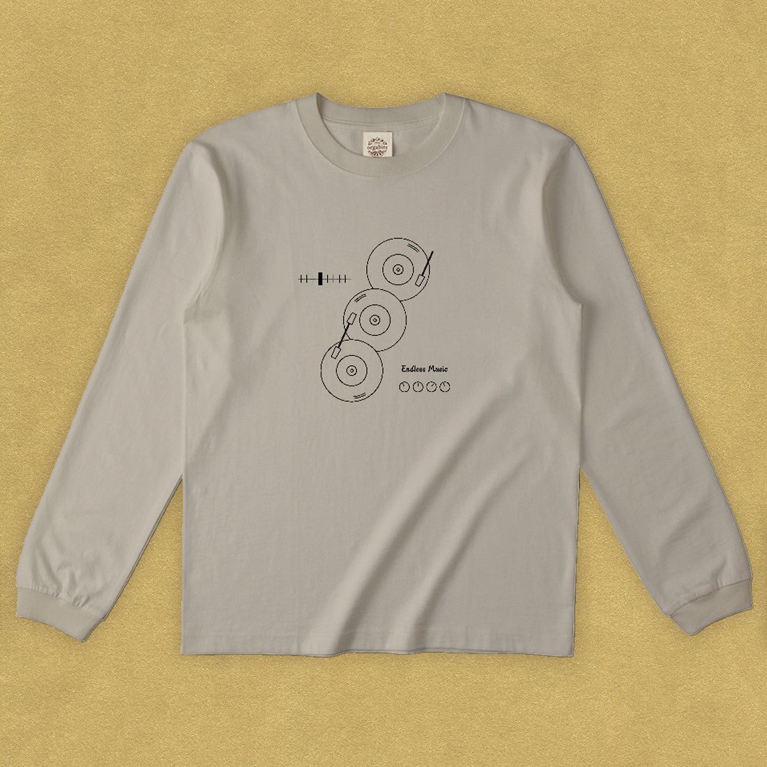 グラフィックロングTシャツ　Endless music Black -Long-