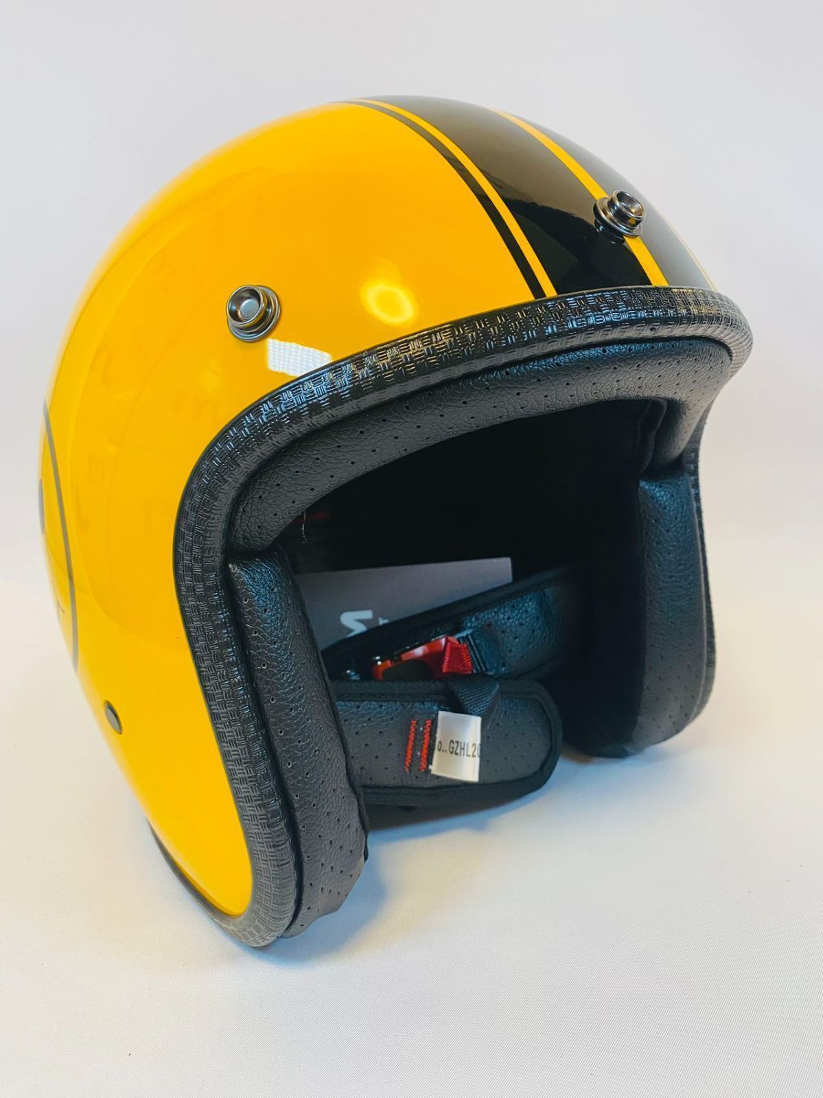 高品質 黄色ジェットヘルメット可愛い バイクヘルメットイエロー