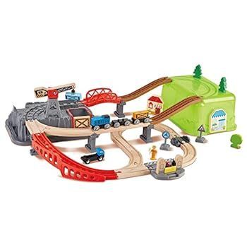 【中古】Hape(ハペ) お片付けボックスレールセット E3764