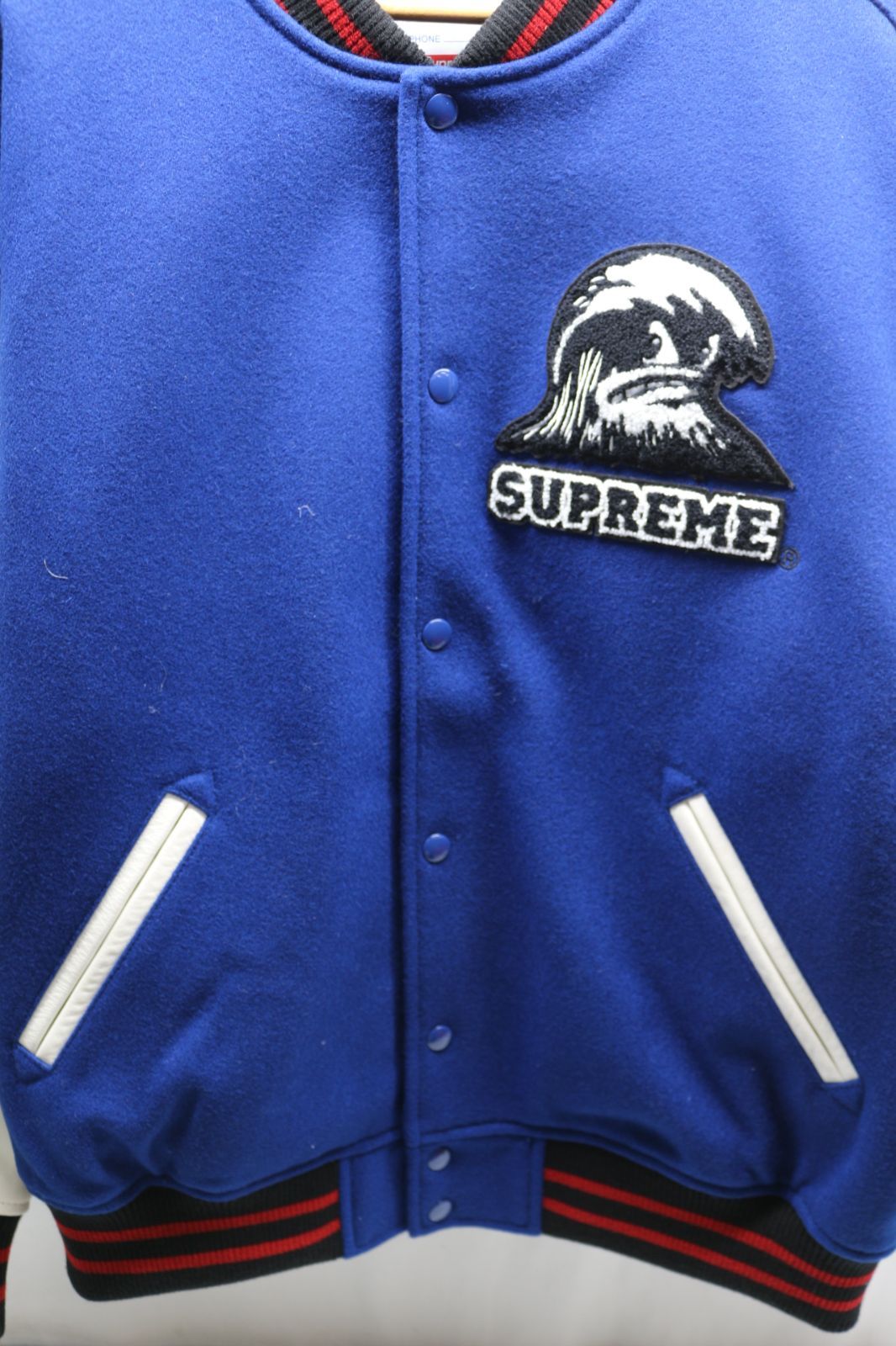 68 Supreme Wave Varsity JACKET Blue Lサイズ シュプリーム 68 Supreme Wave Varsity JACKET Blue Lサイズ シュプリーム
