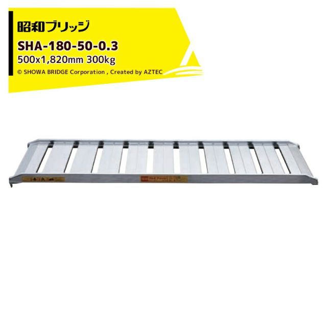 昭和ブリッジ アルミブリッジ SHA型 300kg|1本 有効幅500x全長1 820 管理機用 鉄ホイール ゴムホイール用 SHA-180-50-0.3