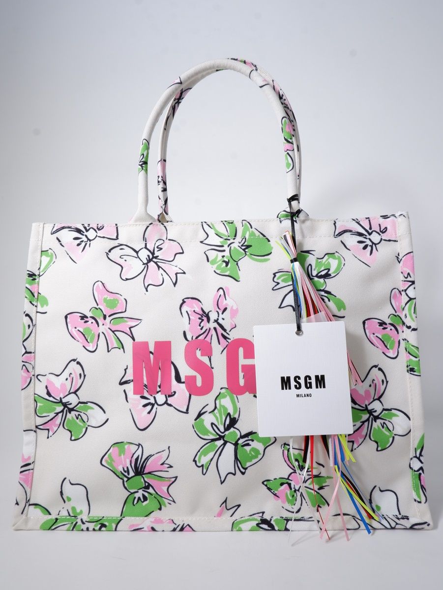 MSGM/エムエスジーエム 2023SS TOTE DONNA/BRUSHED リボン キャンバス 