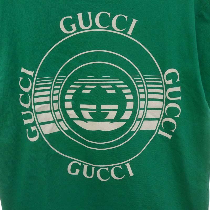 グッチ GUCCI 半袖Tシャツ カットソー GG プリント クルーネック 10 緑