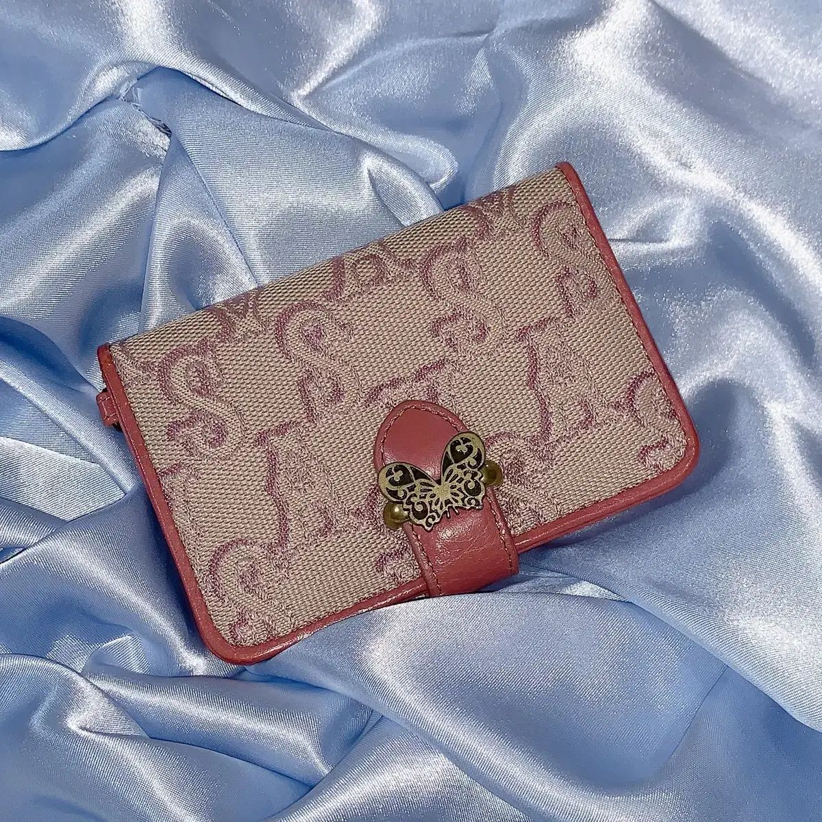 ANNASUI アナスイ ロゴ インディピンク - ベージュ カードウォレット
