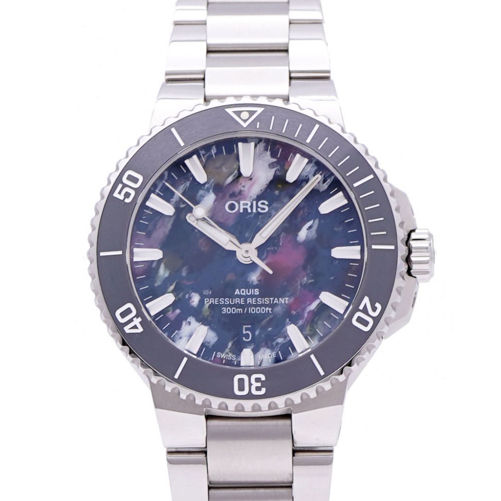 オリス アクイス デイト アップサイクル 01 733 7787 4150 自動巻き 腕時計 SS マルチ 1617 ORIS メンズ
