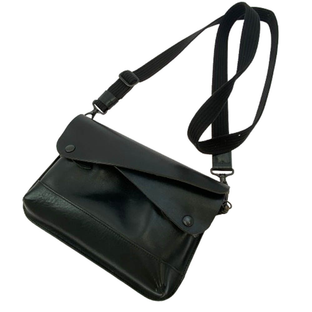 BEERBELLY ビアベリー ダブルフラップ レザー ショルダーバッグ M