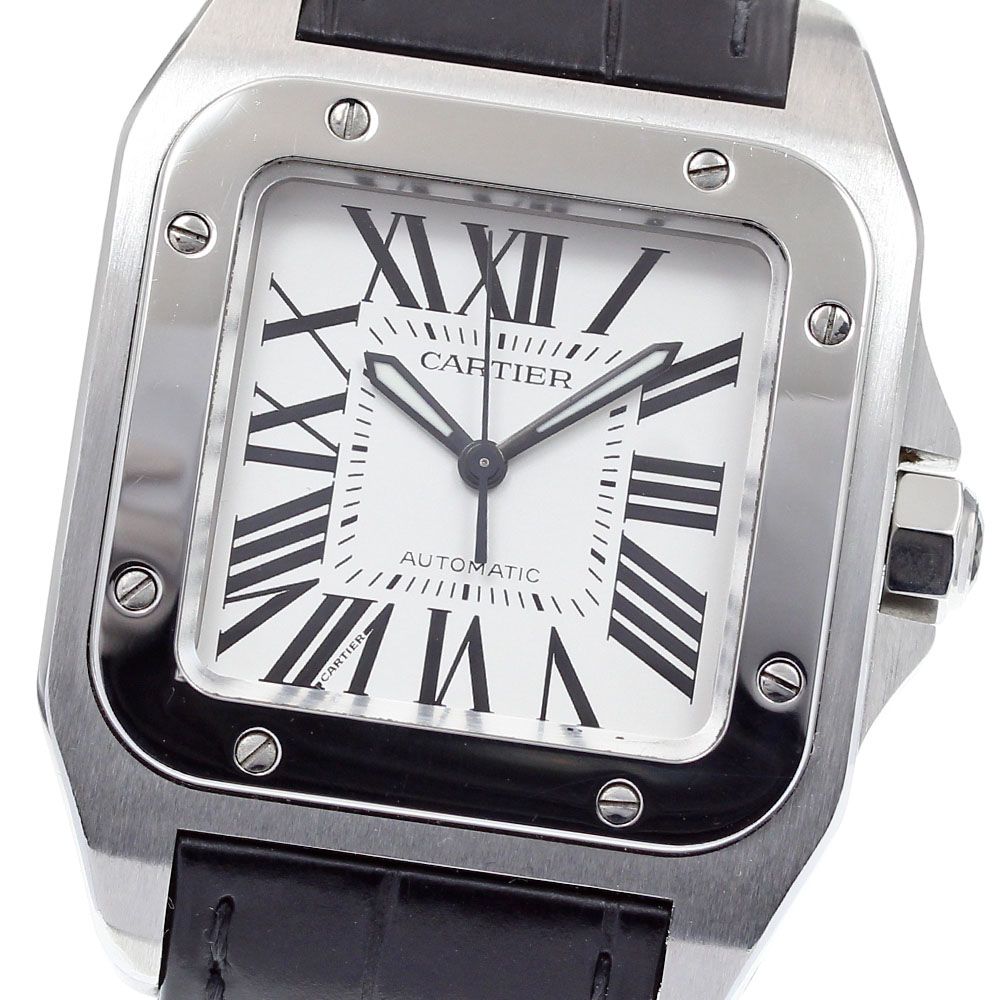 カルティエ CARTIER W20106X8 サントス100MM 自動巻き ボーイズ良品_819989