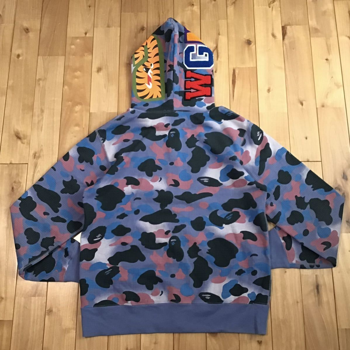 ☆蓄光☆ Grid Camo SHARK FULL ZIP HOODIE Lサイズ a bathing ape ...