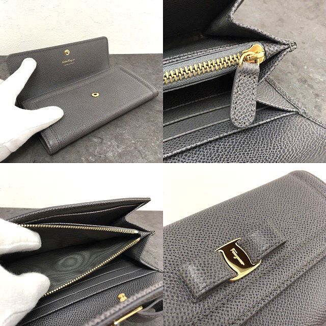349 送料込み！ 未使用品 Salvatore Ferragamo 長財布 22C870 ヴァラ  