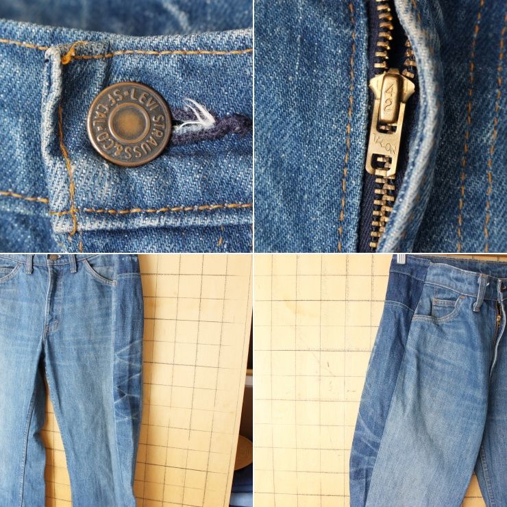 70sリーバイス リメイクフレアデニムパンツ ブーツカットブルーW32 