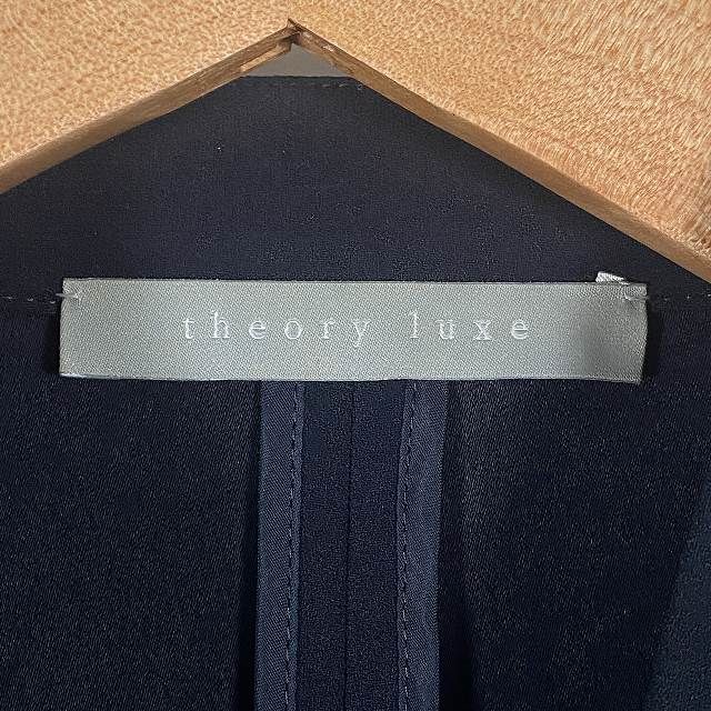 【希少】セオリーリュクス ノーカラージャケット エグゼクティブ 40 ネイビー セオリーリュクス theory luxe ノーカラージャケット フォーマル