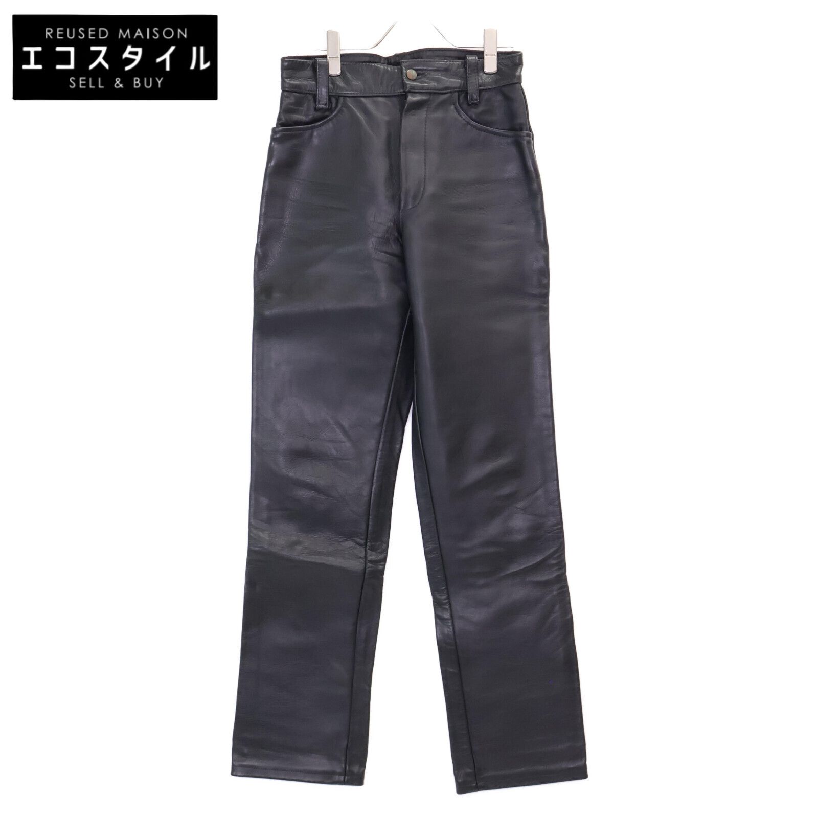 VANSON バンソン ﾌﾞﾗｯｸ ﾚｻﾞｰ ﾊﾞｲｶｰﾊﾟﾝﾂ 28
