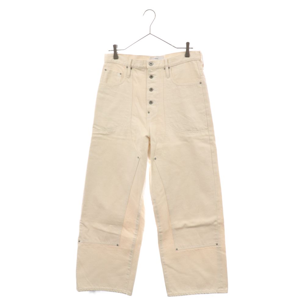 SUGARHILL (シュガーヒル) 21SS Washed Double Knee Pants ボタンフライ ウォッシュド ダブルニー ワイドパンツ  アイボリー 21SSPT08 - メルカリ