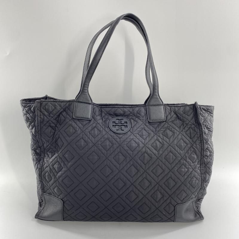 中古】TORY BURCH トートバッグ ブラック トリーバーチ キルティング 