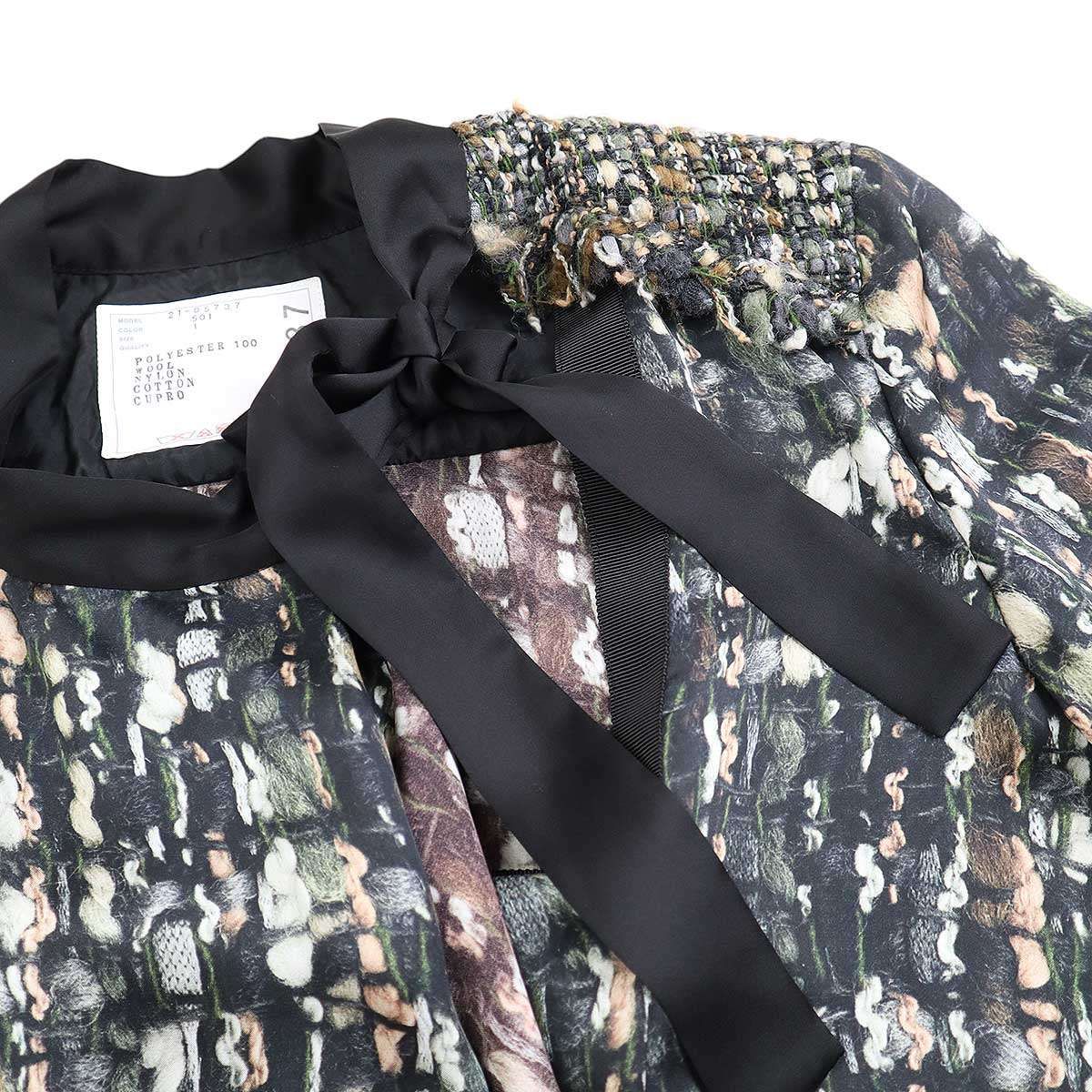 sacai サカイ 21AW Tweed Pullover ツイードプルオーバーシャツ 