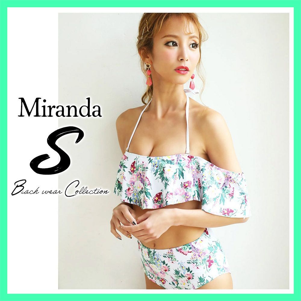 体型カバー 水着 韓国水着 Miranda ビキニ オフショルダー