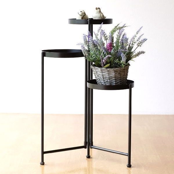 3段ステップ 花台 木製 玄関 花台 フラワースタンド ディスプレイ