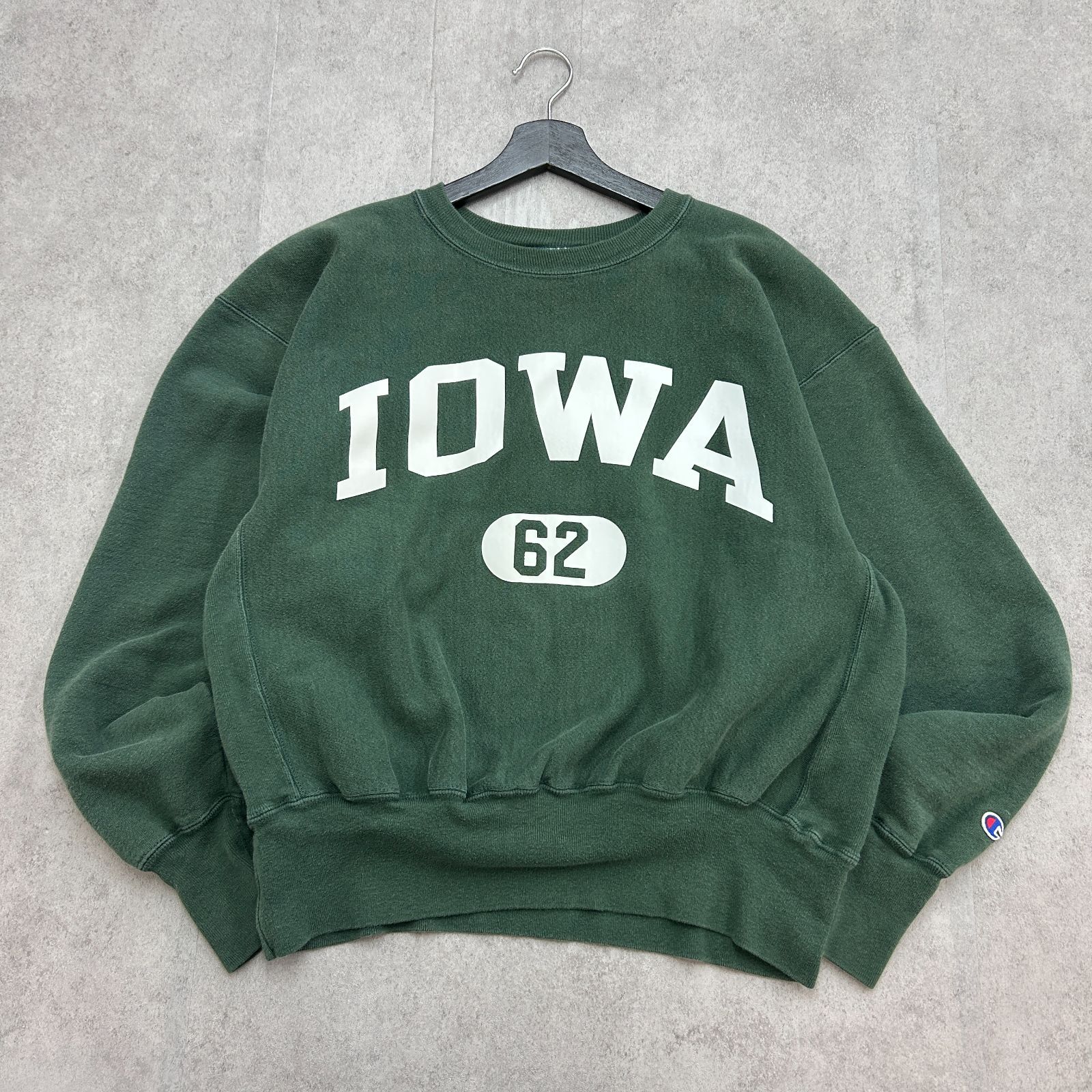 90~00s Champion リバースウィーブ IOWA カレッジ 2段ロゴ デカロゴ 