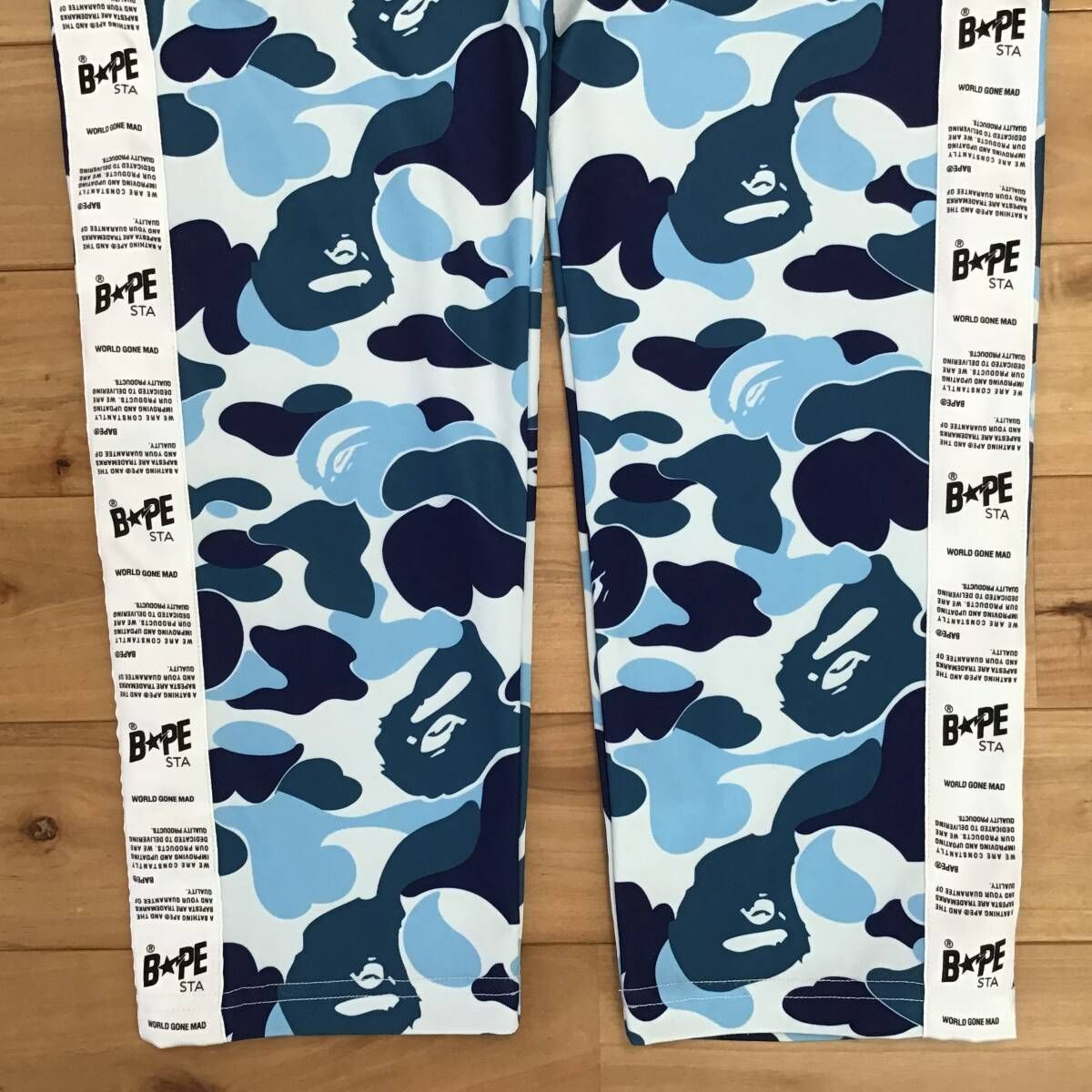 ABC camo Blue BAPE STA TAPE JERSEY PANTS Mサイズ a bathing