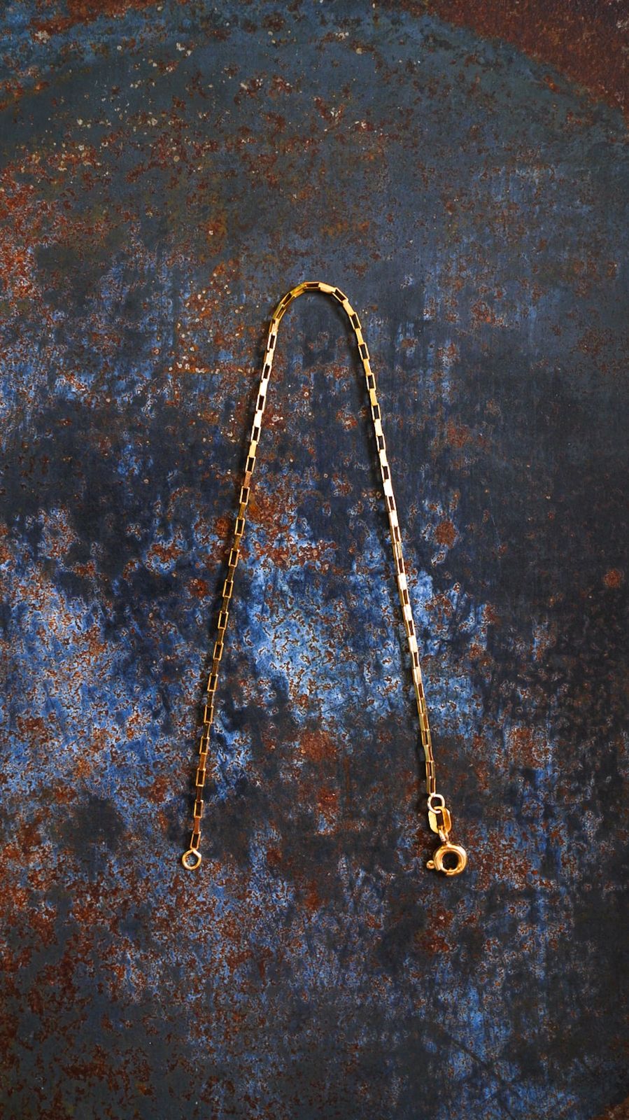 VINTAGE ITALIAN VINTAGE K9 イエロー ゴールド ペーパークリップ チェーン ナロー ブレスレット 9金 ヴィンテージ