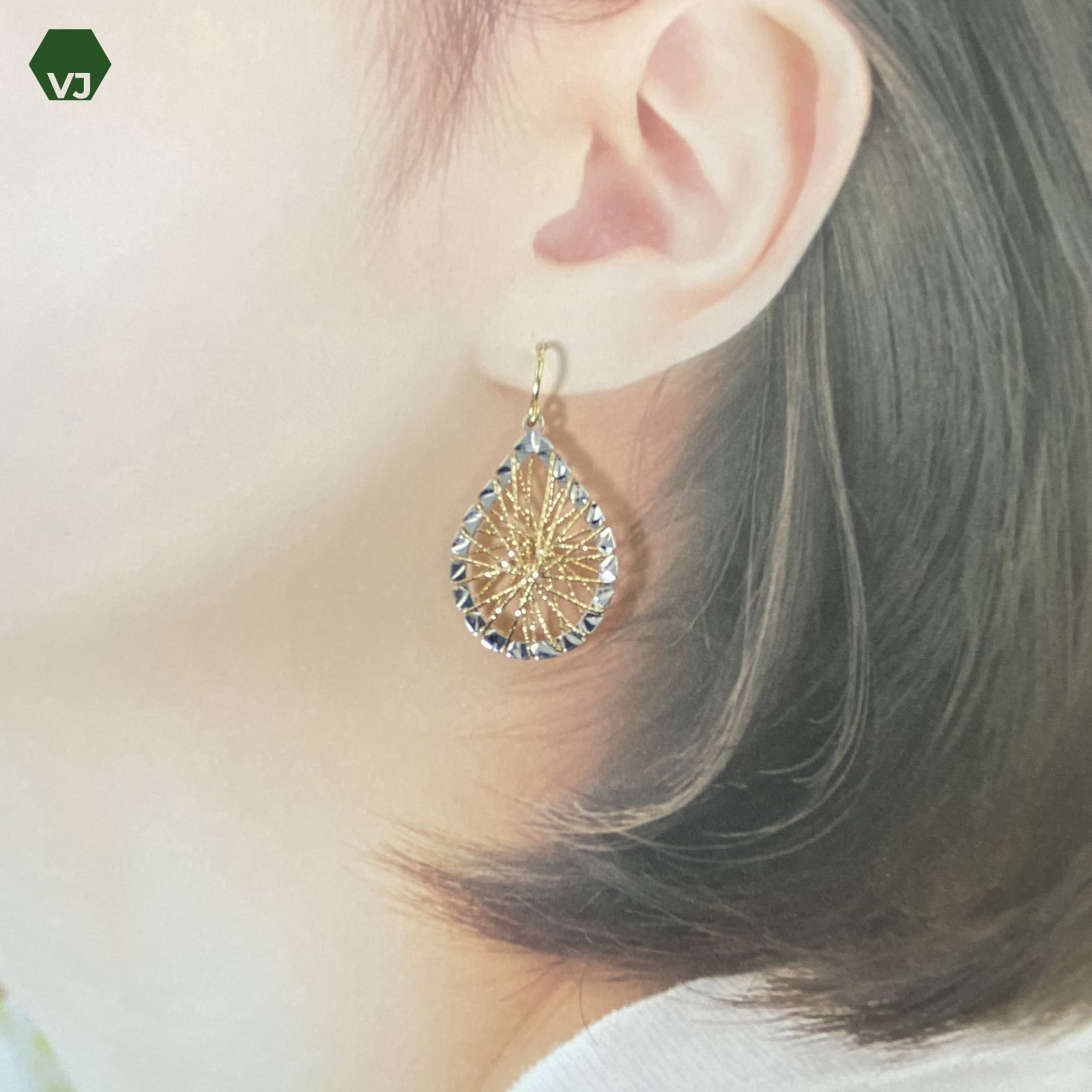 K14YG/K14WG ピアス K14YG×K14WG フープピアス K14WG フープピアス 14  