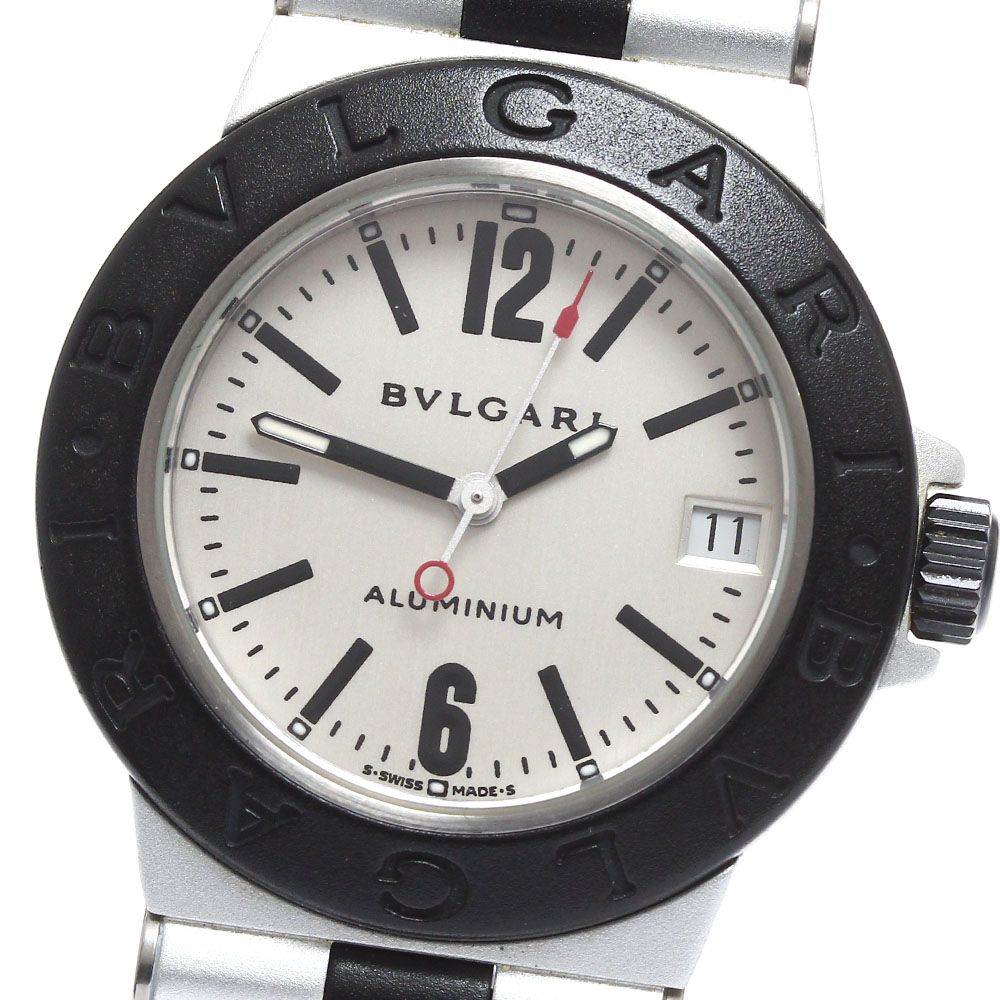 ブルガリ BVLGARI AL32TA アルミニウム デイト クォーツ ボーイズ良品_
