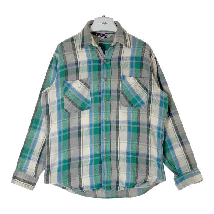 ☆BIG MAC ビッグマック 80's USA製 ヘビーネル ネルシャツ グレーx