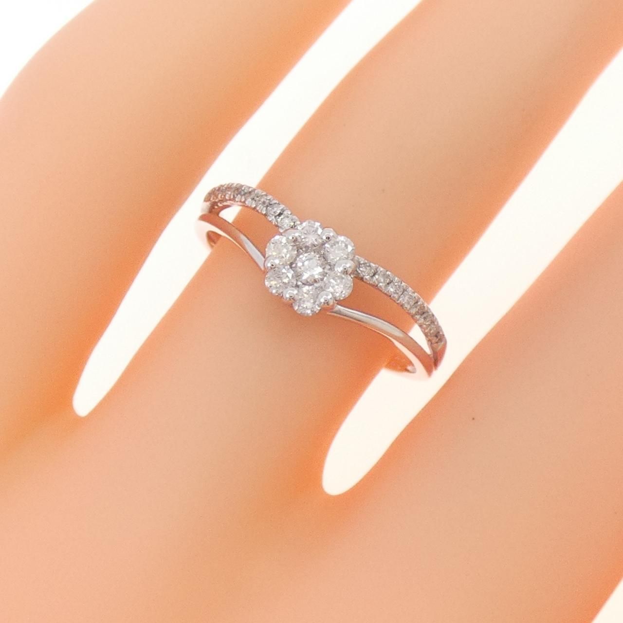 K10WG フラワー ダイヤモンド リング 0.23CT - メルカリ
