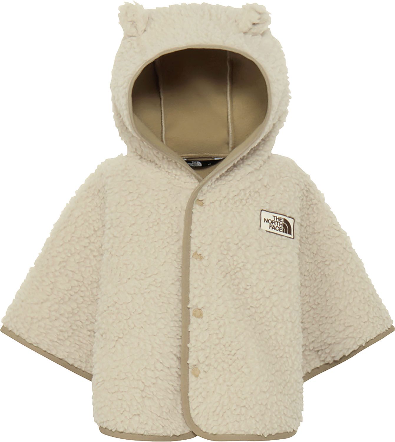 ザ ノース フェイス THE NORTH FACE アウトドア ベビーカドルフリースポンチョ 赤ちゃん 子供 アウター 上着 保温 秋冬 防寒 外遊び おでかけ 着脱簡単 ドットボタン ロゴワッペン フード付き 耳付き NAB72 FI フォッシルアイボリー