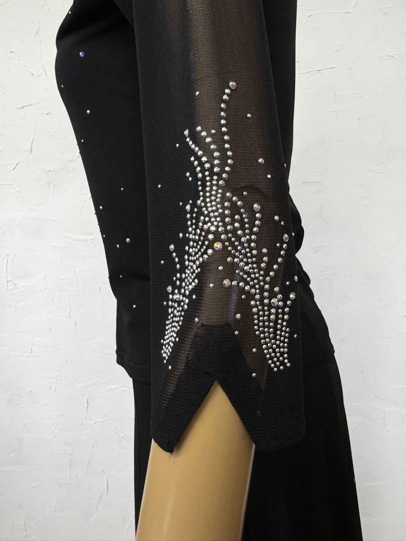 黒 パーティーに ラインストーン 黒 ツーピース d10774 MERCADOAVALIA_COM_BR