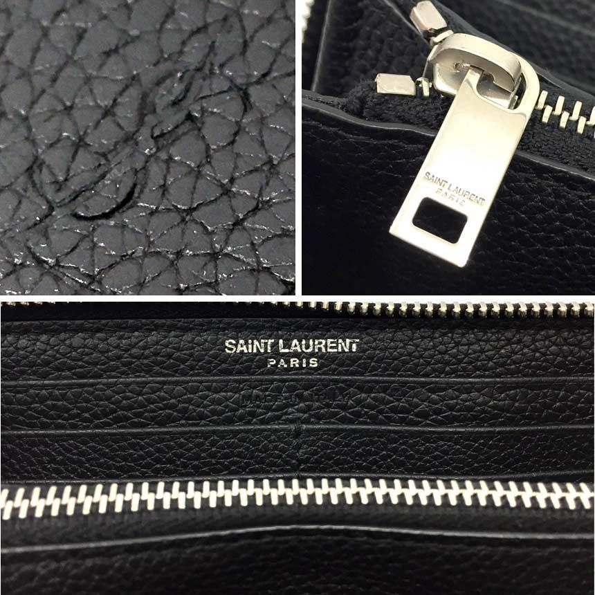 サンローラン　ラウンドファスナー　長財布　ブラック　レザー　箱付 SAINT LAURENT サンローランパリ ラウンドファスナー長財布 534290