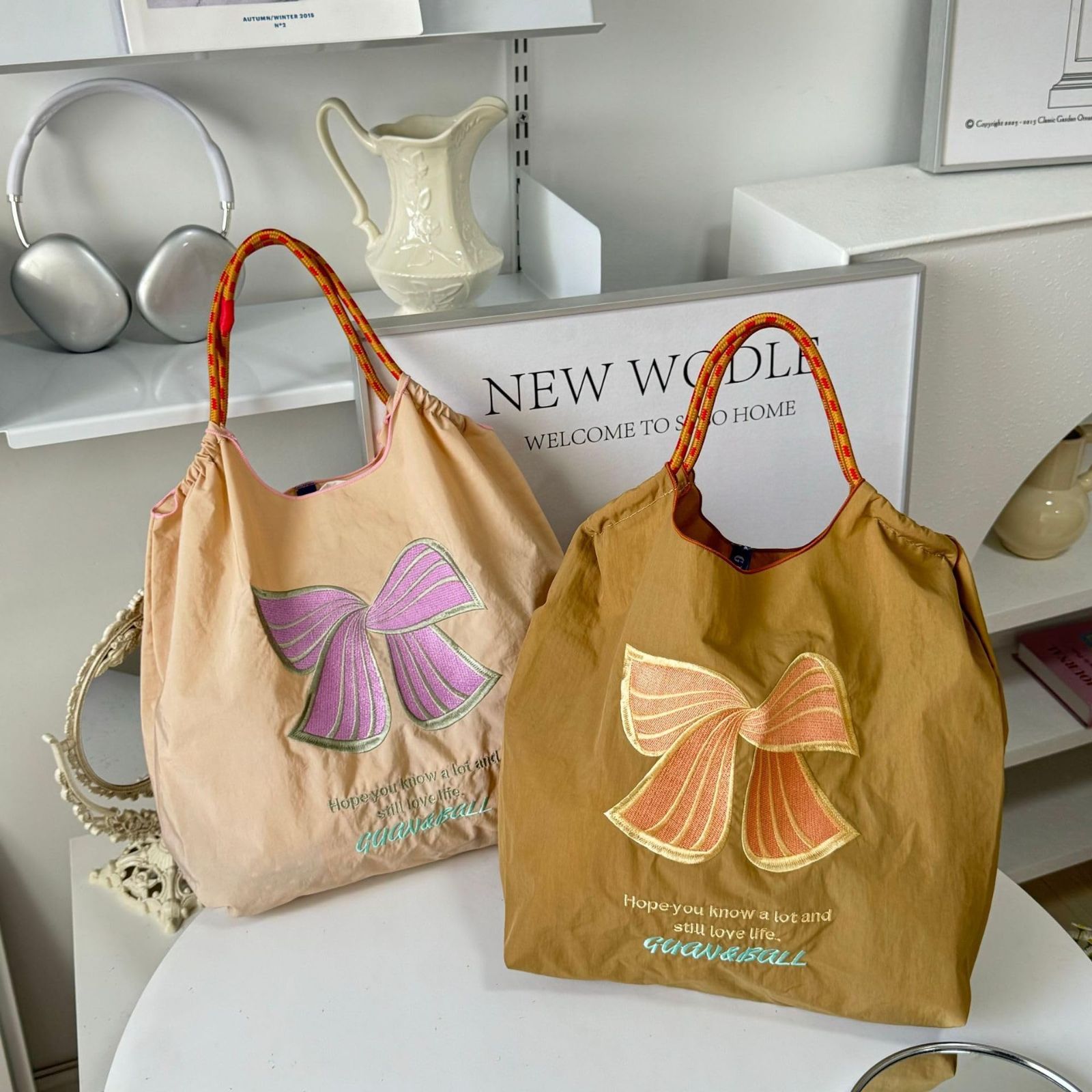 ショルダーバッグ　エコバッグ　ハンドメイド How to make a bag like a paper bag - YouTube